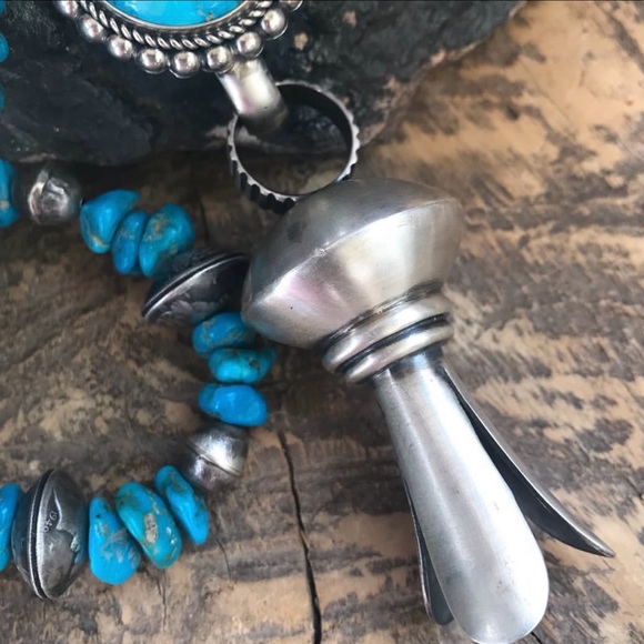 Dan Dodson blossom and chunky high grade turquoise link by Maynard Garcia
